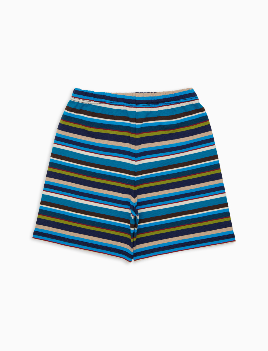 Pantaloncino corto bambino cotone righe multicolor blu - Gallo 1927 - Official Online Shop