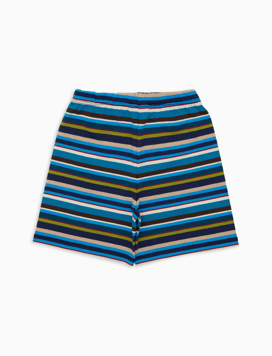 Pantaloncino corto bambino cotone righe multicolor blu - Gallo 1927 - Official Online Shop