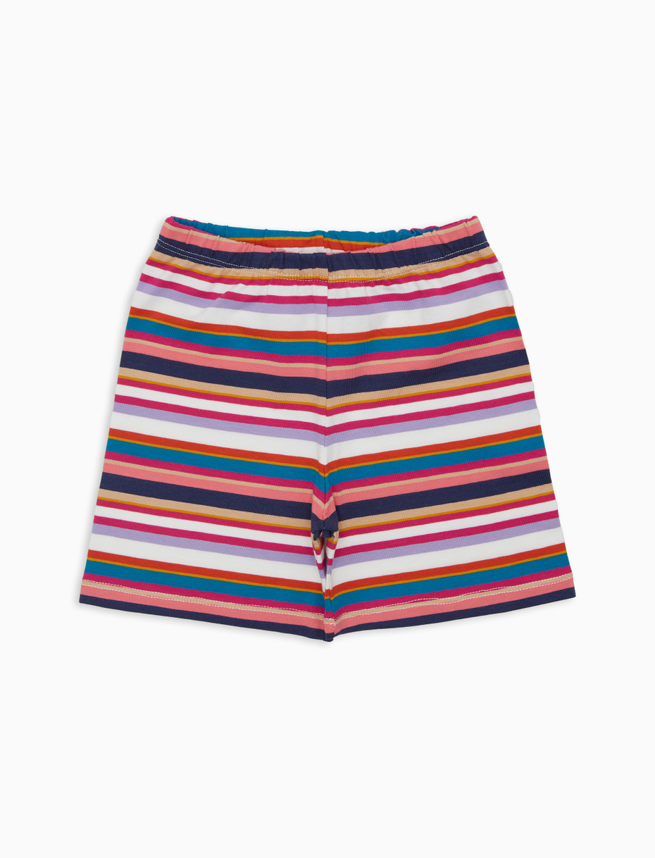 Pantaloncino corto bambino cotone righe multicolor bianco - Gallo 1927 - Official Online Shop