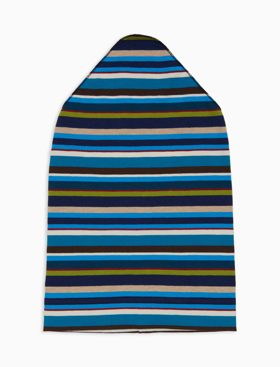 Foulard bambino cotone righe multicolor blu - Gallo 1927 - Official Online Shop