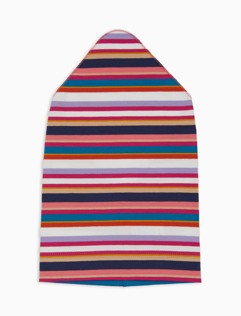 Foulard bambino cotone righe multicolor bianco - Gallo 1927 - Official Online Shop