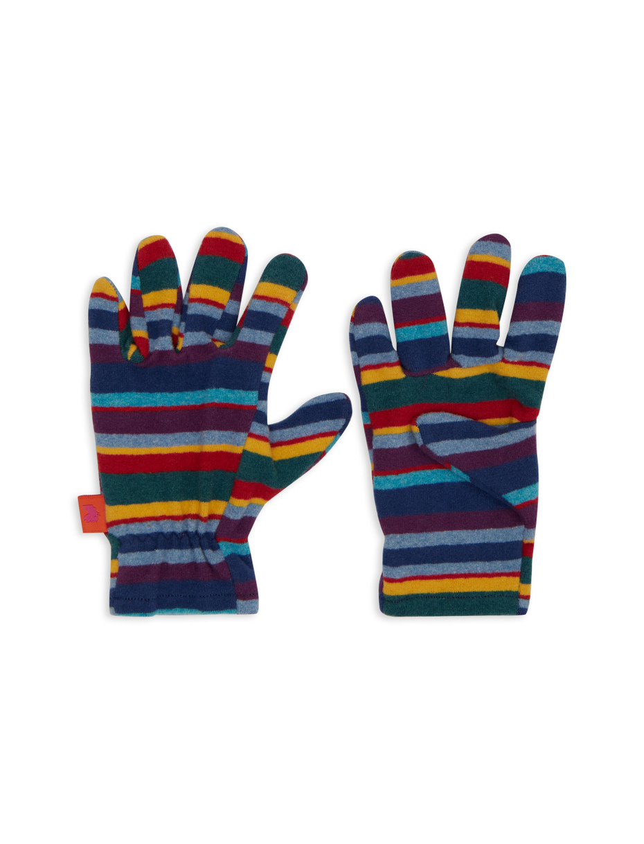 Guanti bambino pile blu righe multicolor - Gallo 1927 - Official Online Shop
