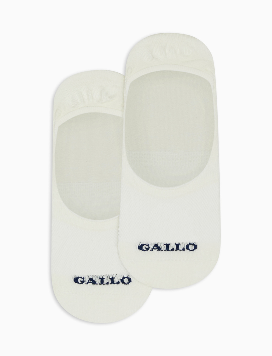 Men's plain white cotton invisible socks - Gallo 1927 - Official Online Shop