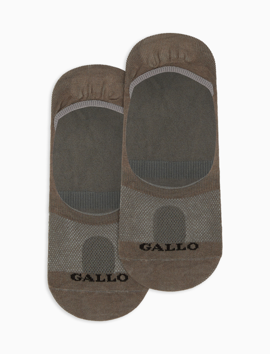 Men's plain beige cotton invisible socks - Gallo 1927 - Official Online Shop