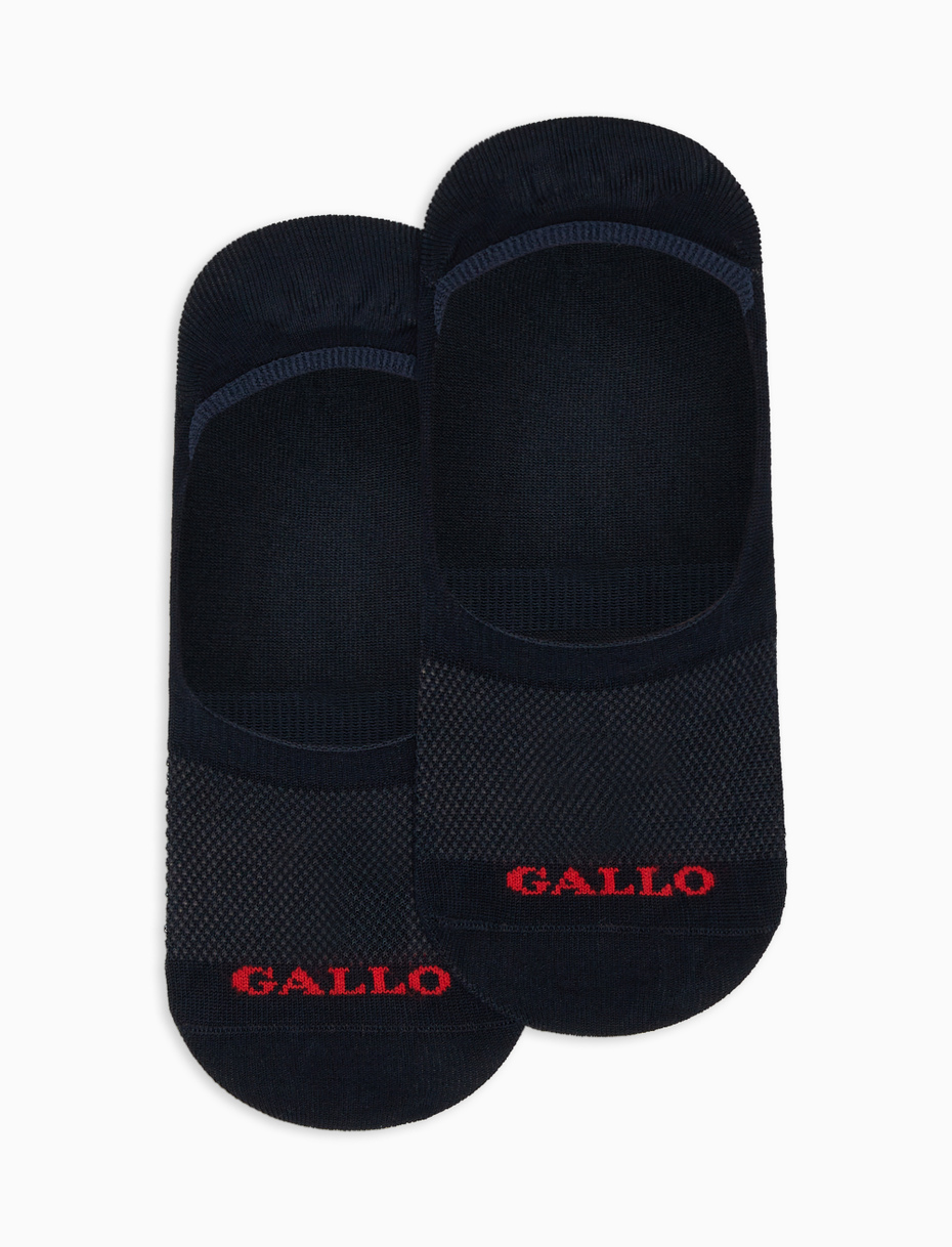 Men's plain blue cotton invisible socks - Gallo 1927 - Official Online Shop
