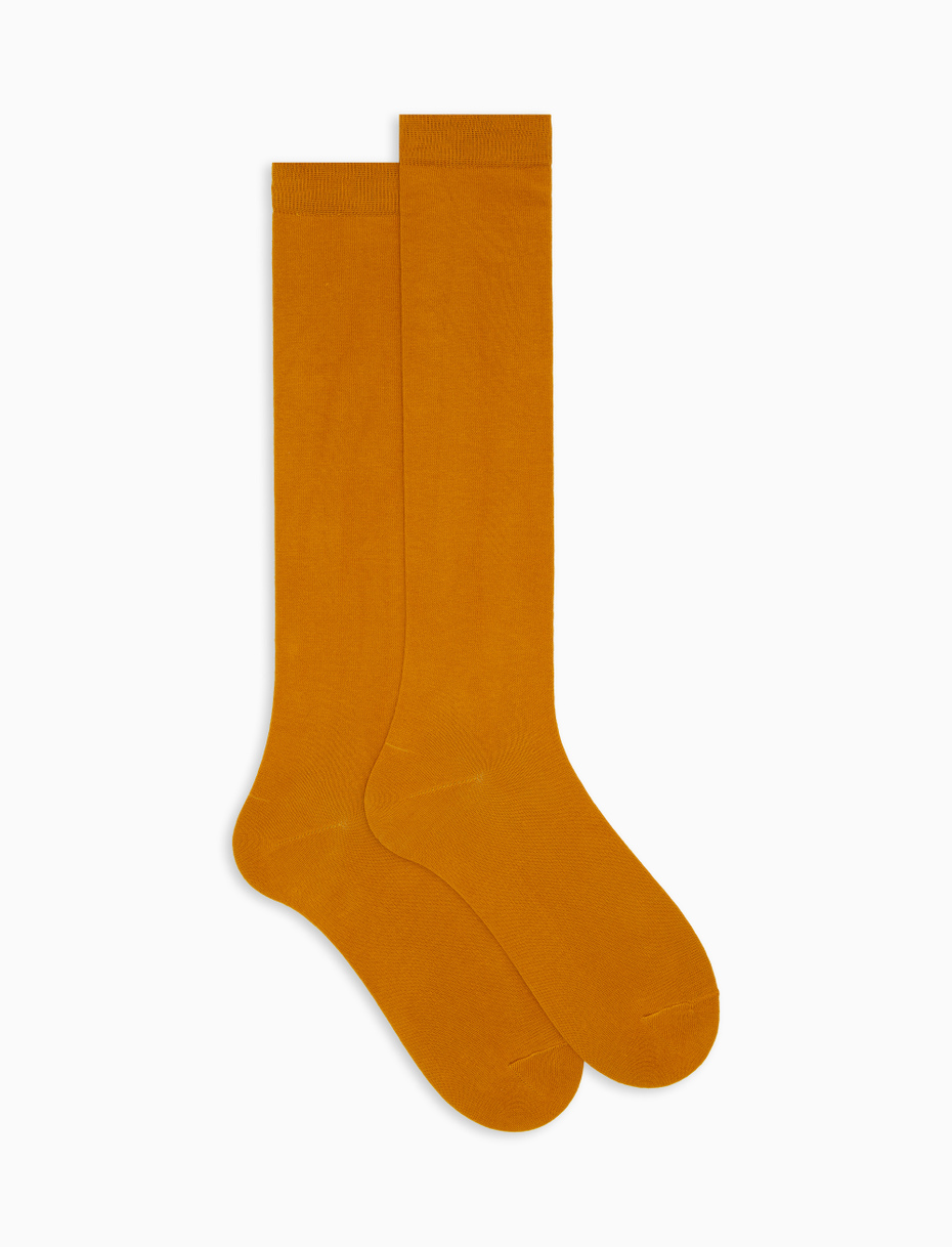 Calze lunghe uomo cotone giallo tinta unita - Gallo 1927 - Official Online Shop
