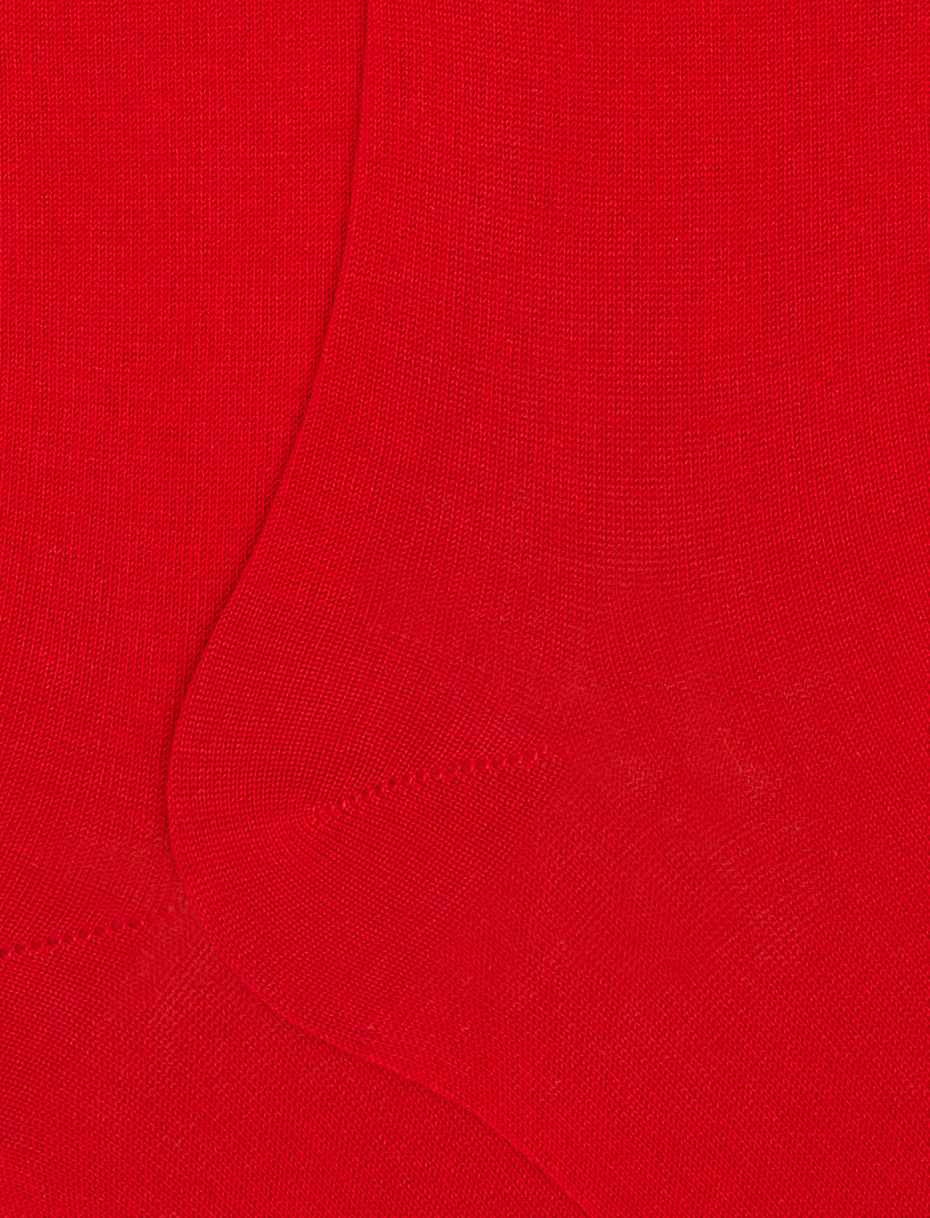 Men's long plain red cotton socks - Gallo 1927 - Official Online Shop