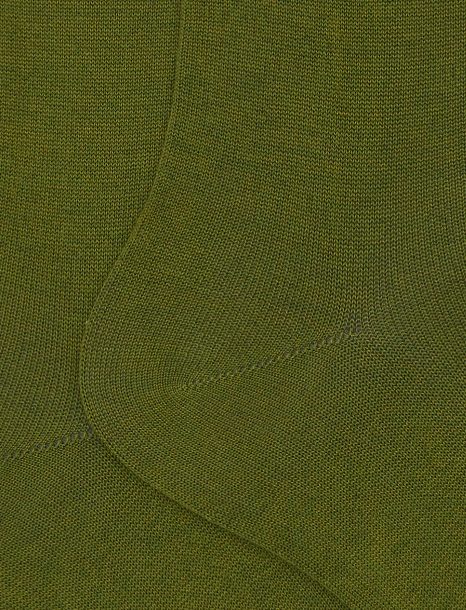 Men's long plain green cotton socks - Gallo 1927 - Official Online Shop