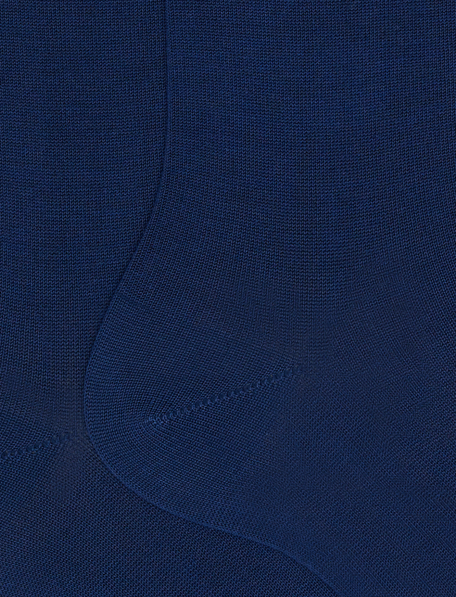 Men's short plain blue cotton socks - Gallo 1927 - Official Online Shop
