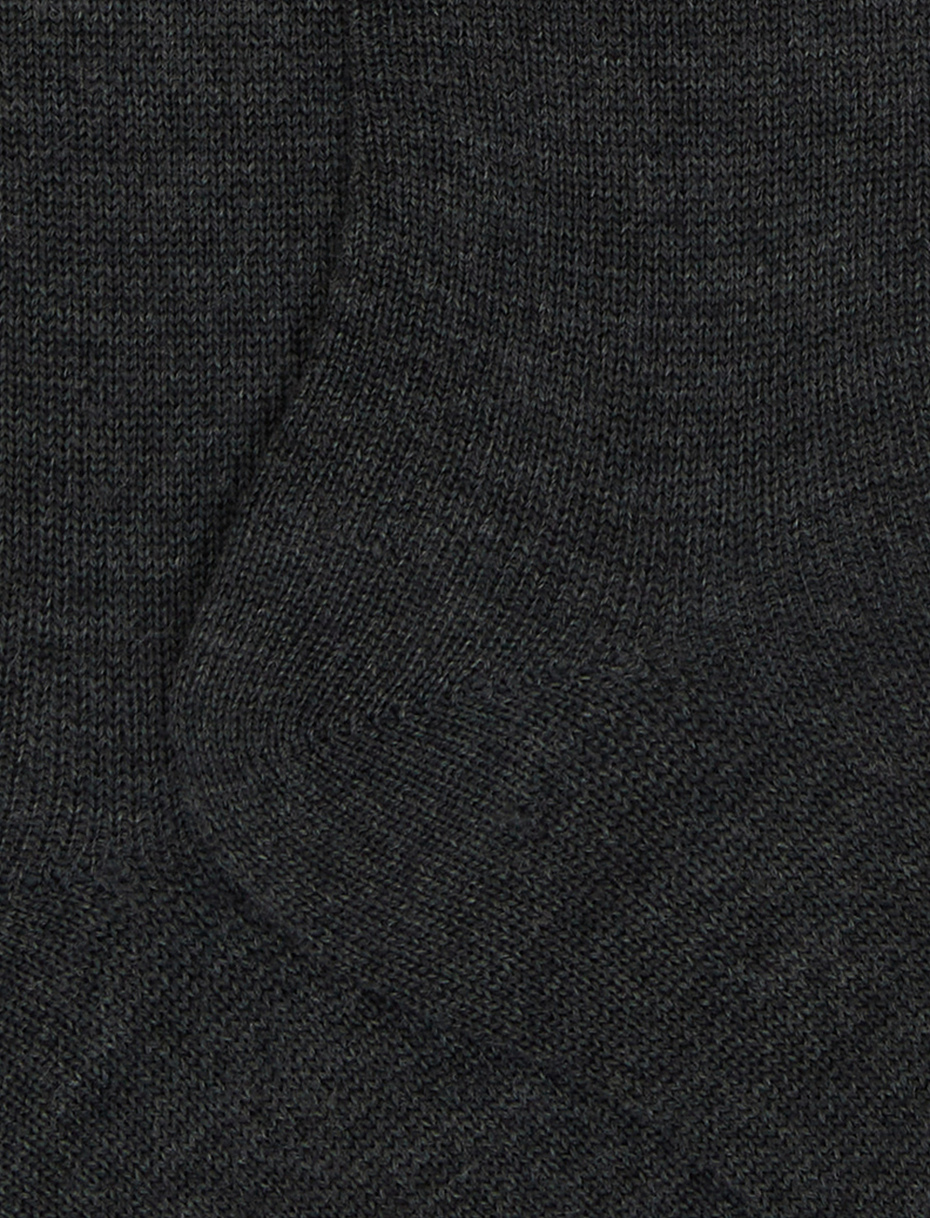 Calze lunghe donna lana, seta e cashmere antracite tinta unita - Gallo 1927 - Official Online Shop