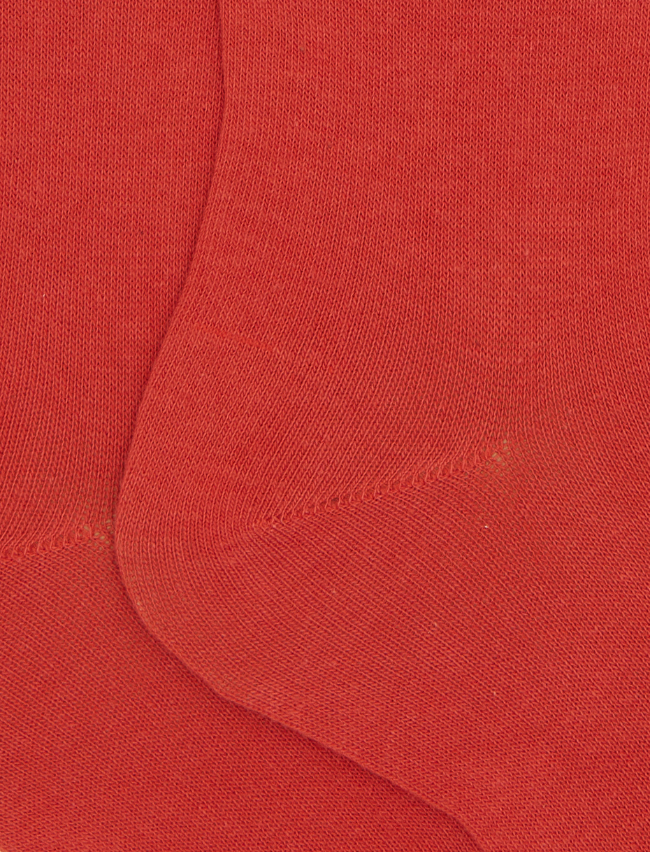 Women's long plain red cotton socks - Gallo 1927 - Official Online Shop