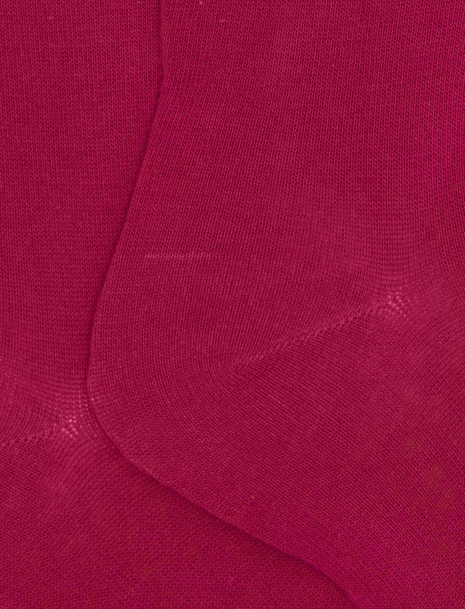Women's long plain fuchsia cotton socks - Gallo 1927 - Official Online Shop