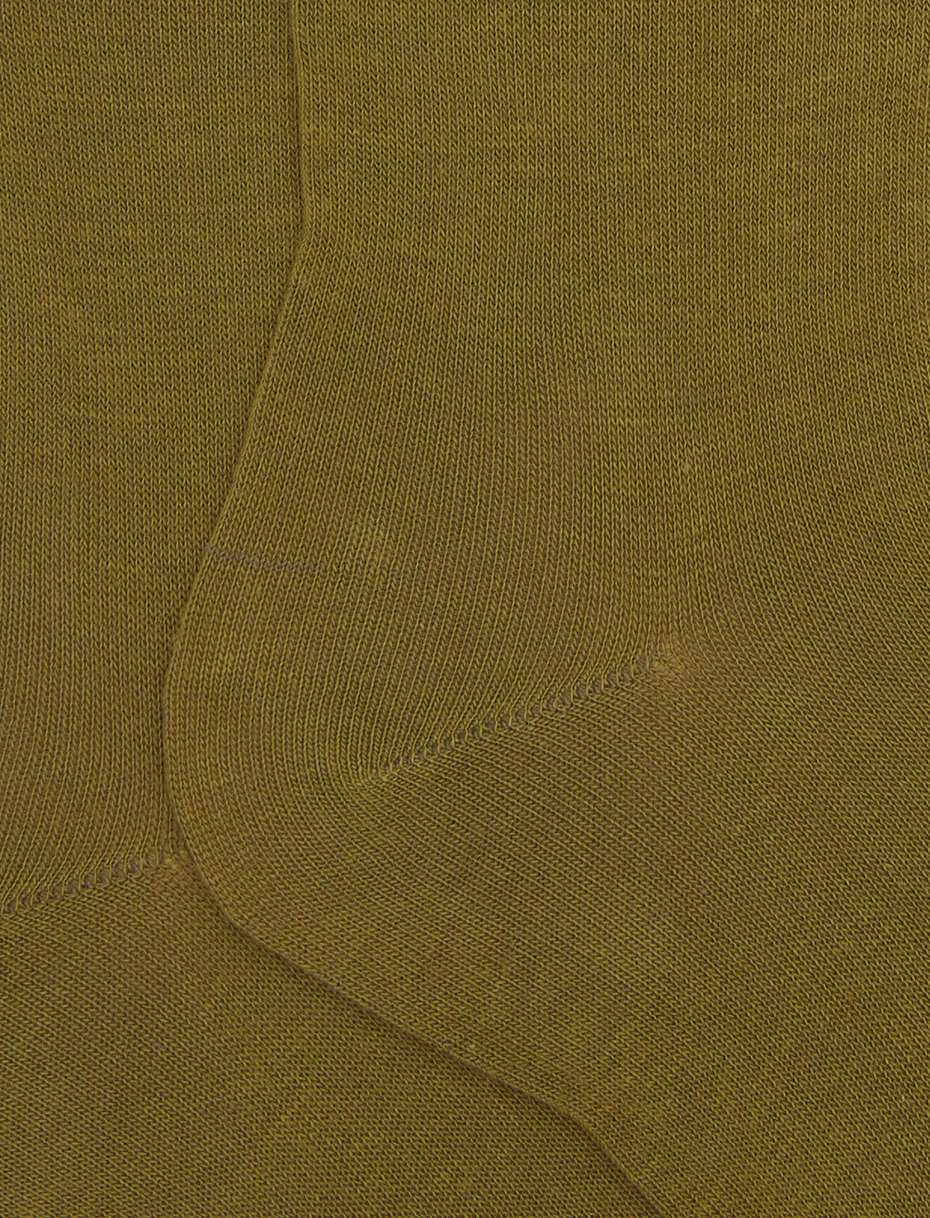 Women's long plain green cotton socks - Gallo 1927 - Official Online Shop