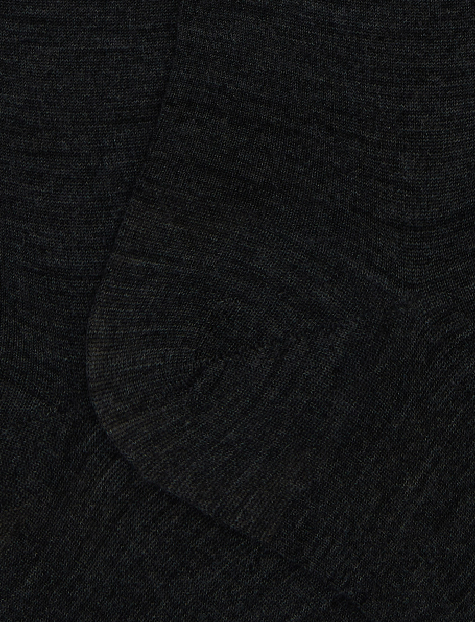 Women's long plain grey wool socks - Gallo 1927 - Official Online Shop
