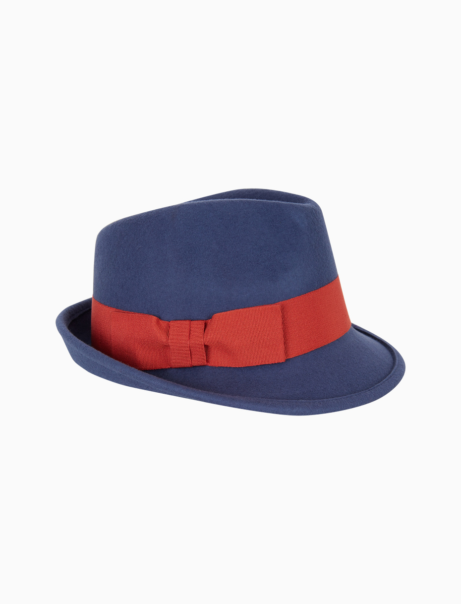 Women's plain blue felt hat - Gallo 1927 - Official Online Shop