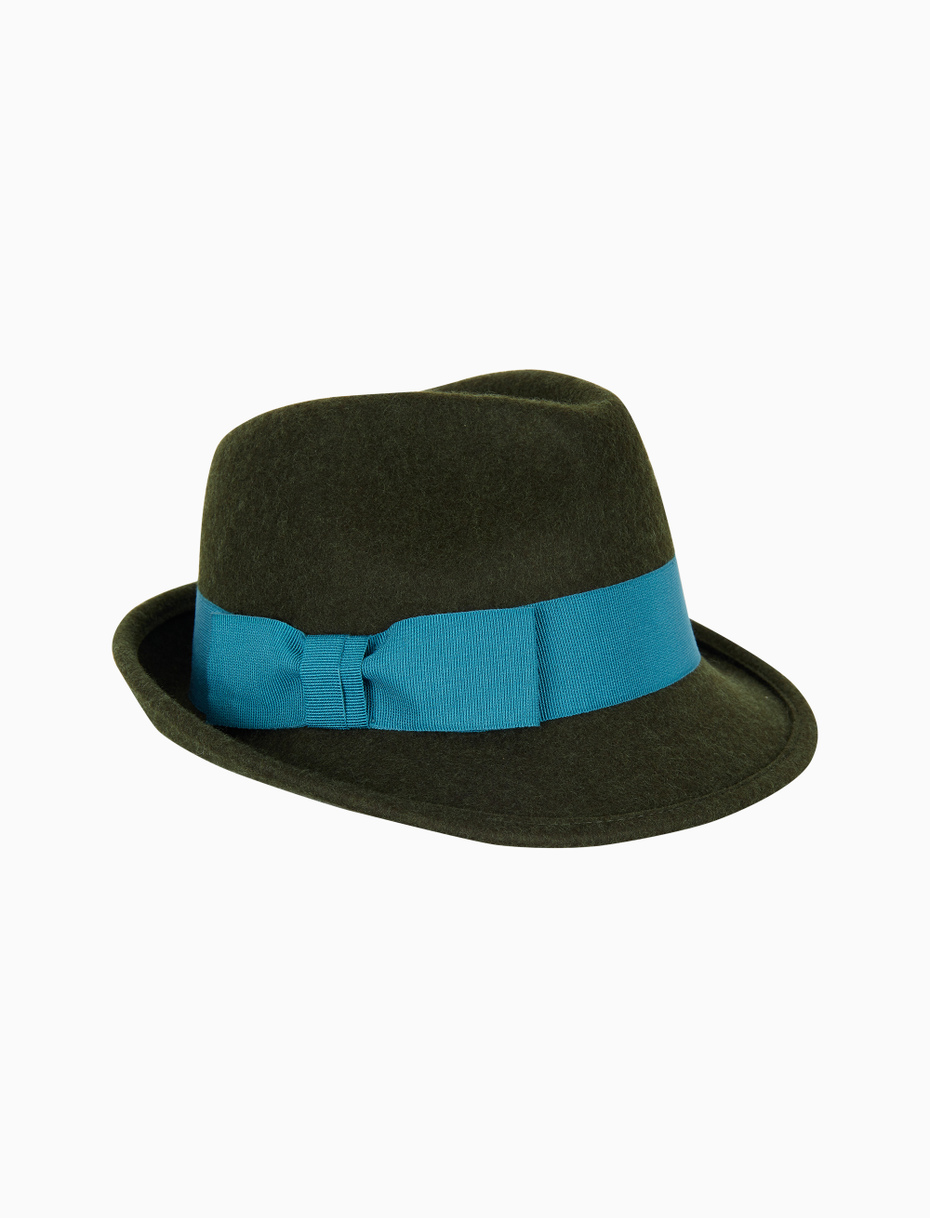 Women's plain green felt hat - Gallo 1927 - Official Online Shop