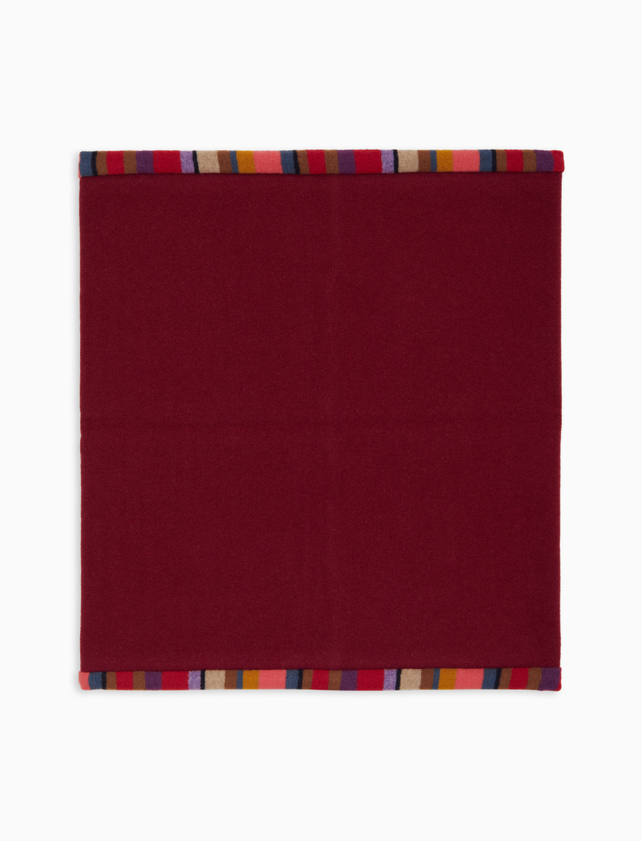 Women's plain burgundy fleece neck warmer - Gallo 1927 - Official Online Shop