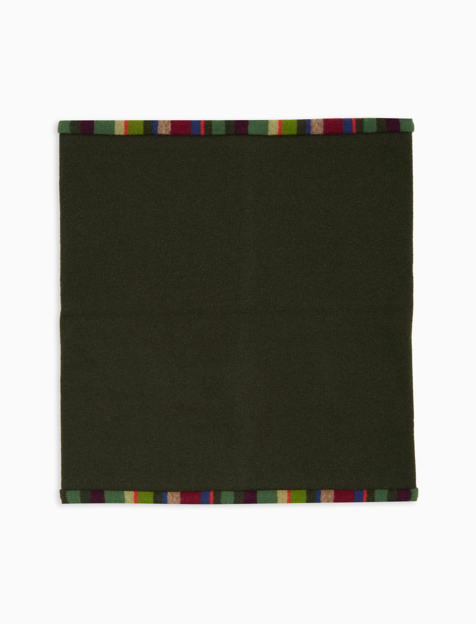 Women's plain green fleece neck warmer - Gallo 1927 - Official Online Shop