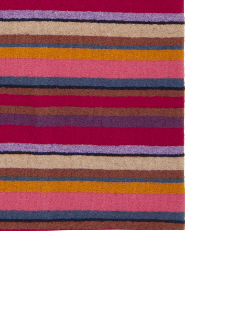 Kids' multi-use burgundy fleece neck warmer with multicoloured stripes - Gallo 1927 - Official Online Shop