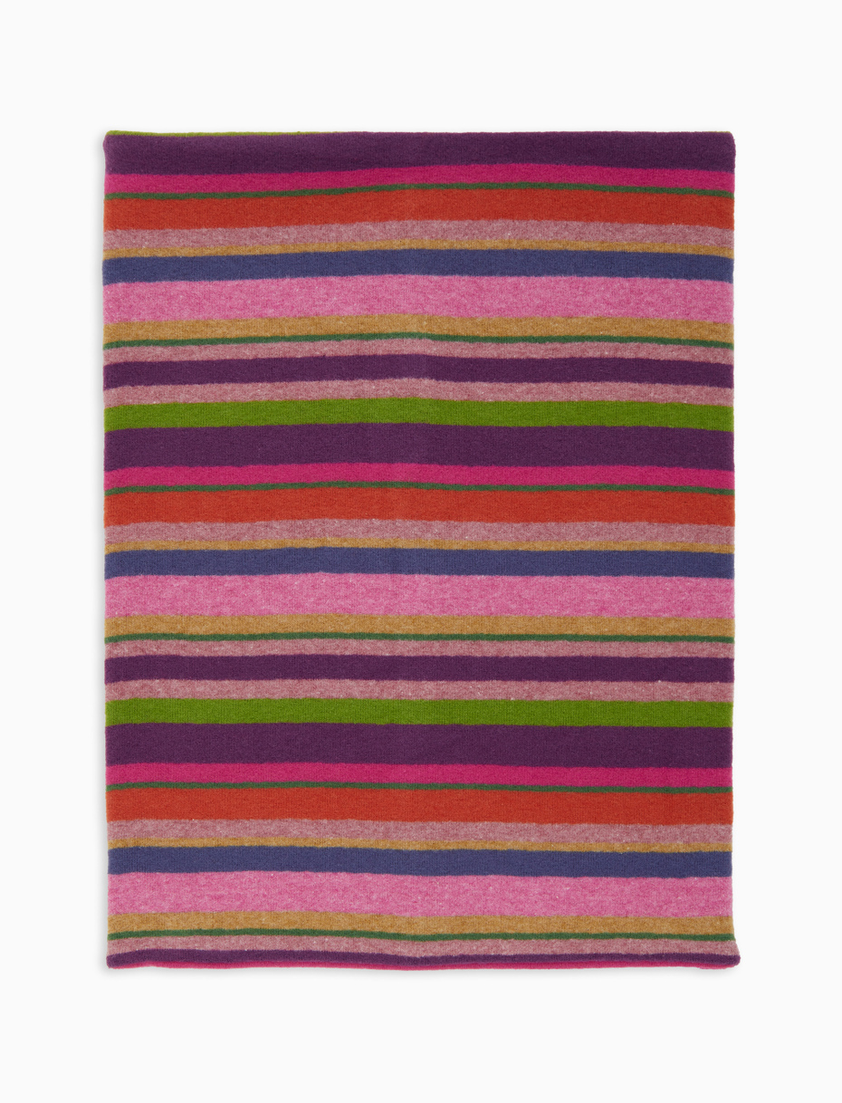 Scaldacollo multiuso bambino pile viola righe multicolor - Gallo 1927 - Official Online Shop