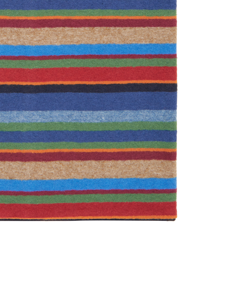 Kids' multi-use blue fleece neck warmer with multicoloured stripes - Gallo 1927 - Official Online Shop