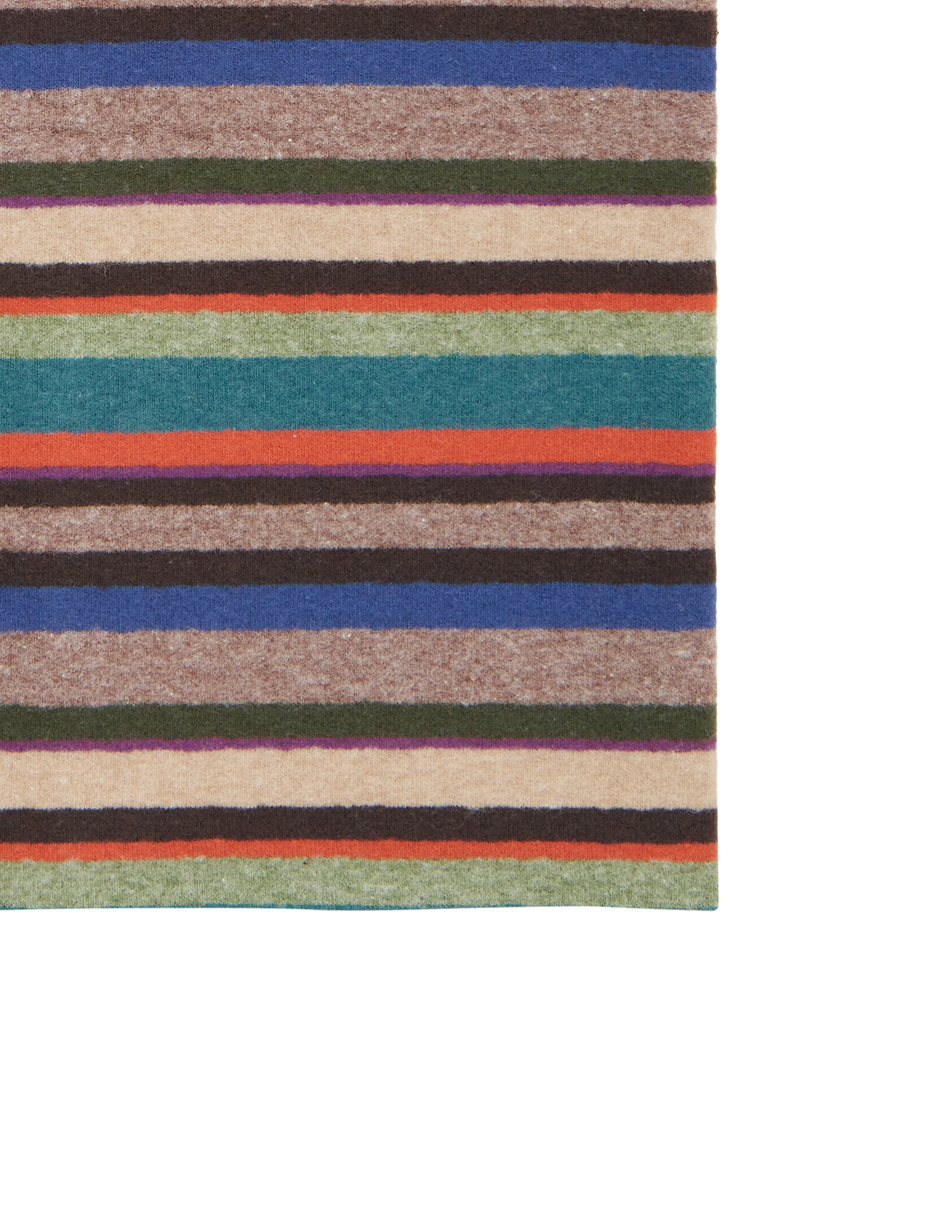 Kids' multi-use beige fleece neck warmer with multicoloured stripes - Gallo 1927 - Official Online Shop