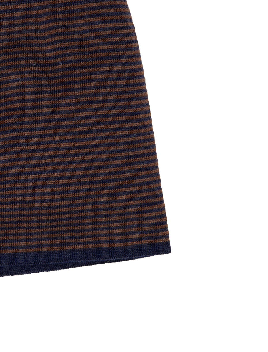 Men's blue virgin wool beanie with Windsor stripes - Gallo 1927 - Official Online Shop