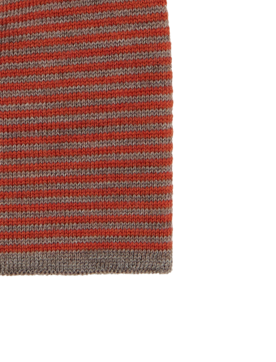 Men's beige virgin wool beanie with Windsor stripes - Gallo 1927 - Official Online Shop