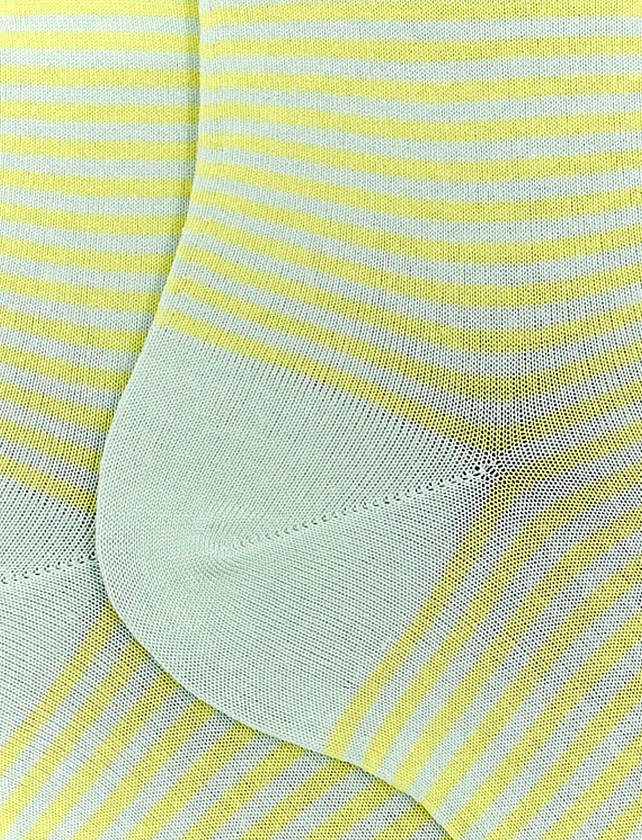 Women's super short aloe socks in ultra-light cotton with Windsor stripes and rolled cuff - Gallo 1927 - Official Online Shop