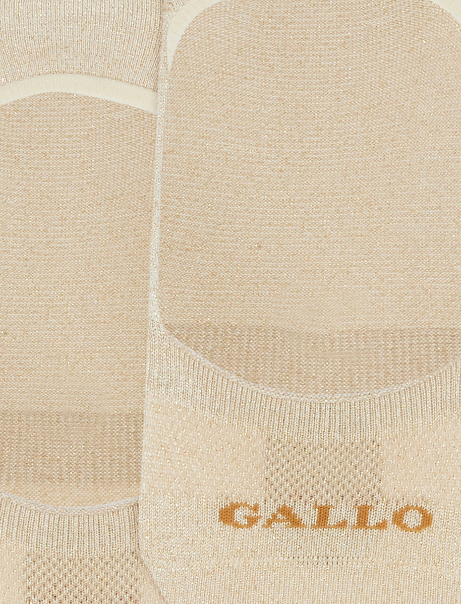 Women's plain gold cotton invisible socks with lurex - Gallo 1927 - Official Online Shop