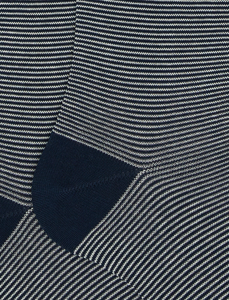 Men's long ocean blue socks in light cotton with thin stripes - Gallo 1927 - Official Online Shop
