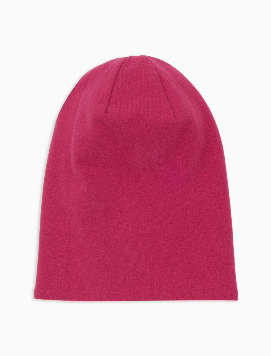 Berretto lungo reversibile bambino pile viola righe multicolor - Gallo 1927 - Official Online Shop