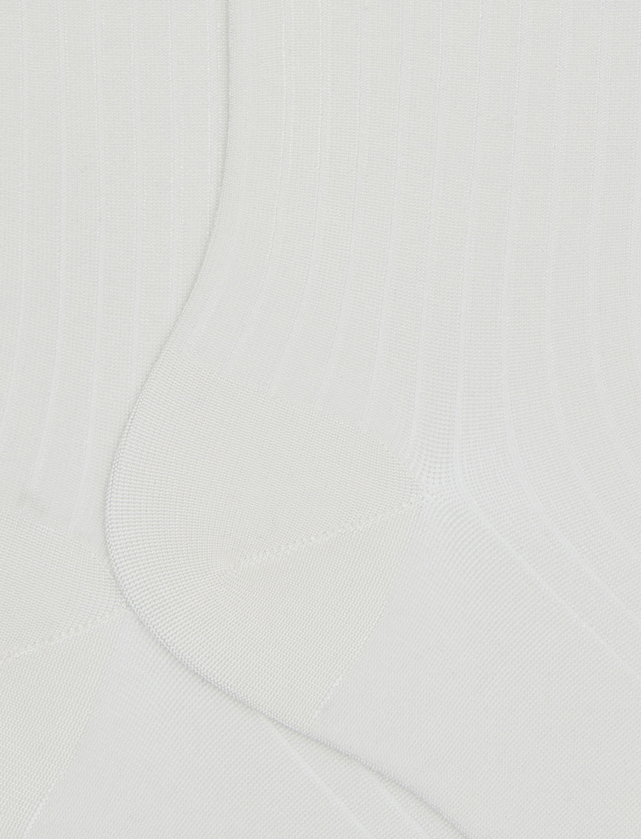 Long ribbed plain white viscose socks - Gallo 1927 - Official Online Shop
