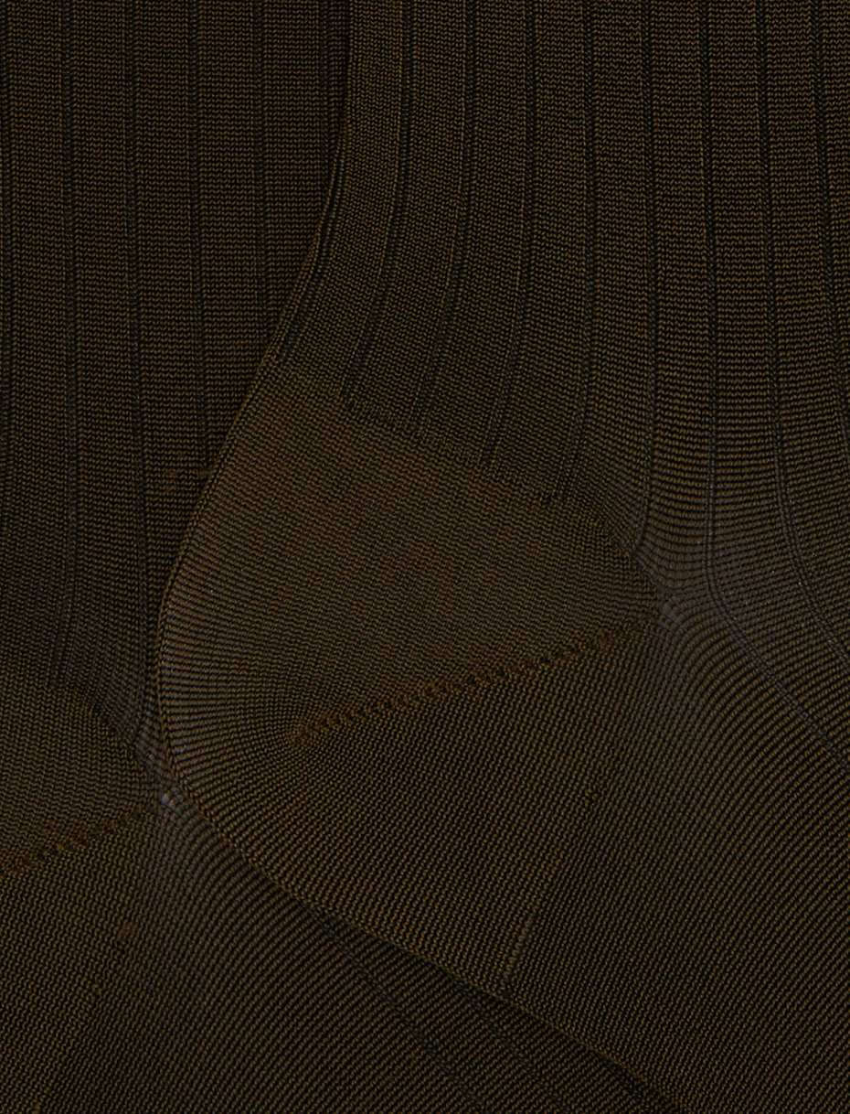 Long ribbed plain green viscose socks - Gallo 1927 - Official Online Shop