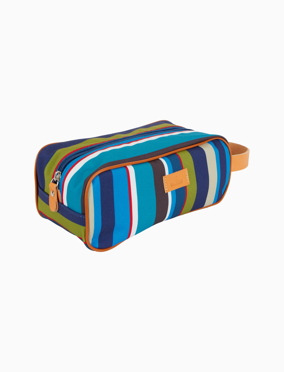 Classic unisex royal blue polyester beauty with multicoloured stripes - Gallo 1927 - Official Online Shop