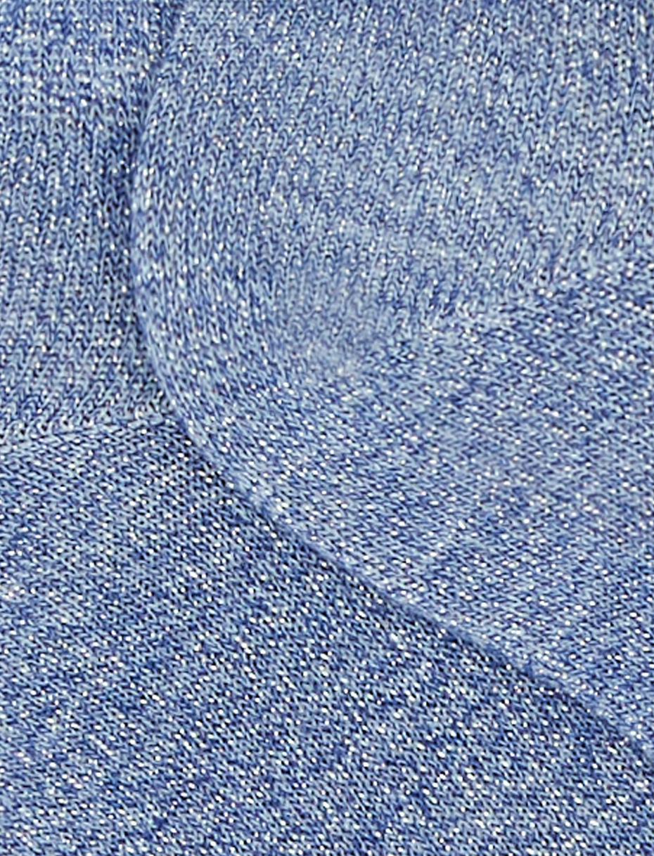 Women's cotton ankle socks with blue glitter effect - Gallo 1927 - Official Online Shop