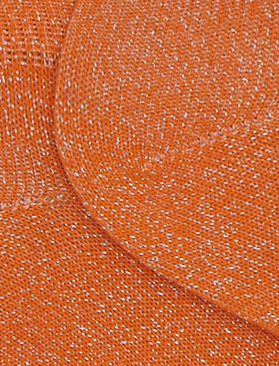 Women's cotton ankle socks with orange glitter effect - Gallo 1927 - Official Online Shop