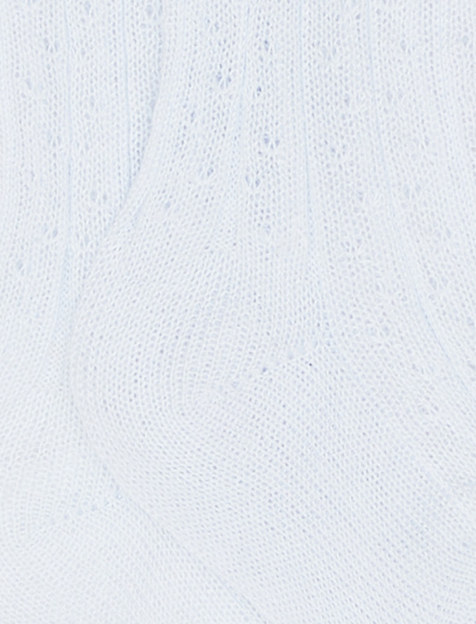 Kids' long plain light blue socks in textured cotton - Gallo 1927 - Official Online Shop