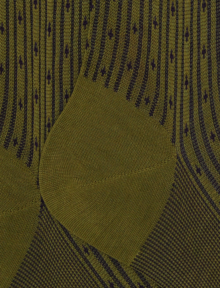 Calze lunghe uomo cotone verde fantasia giglio - Gallo 1927 - Official Online Shop