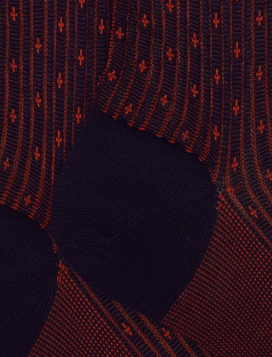 Calze lunghe uomo cotone viola fantasia giglio - Gallo 1927 - Official Online Shop