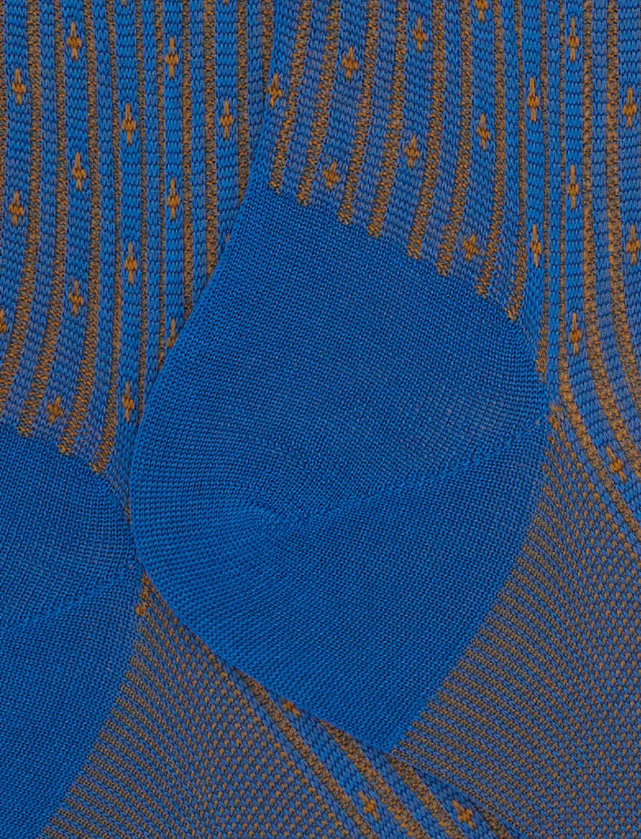 Calze lunghe uomo cotone blu fantasia giglio - Gallo 1927 - Official Online Shop