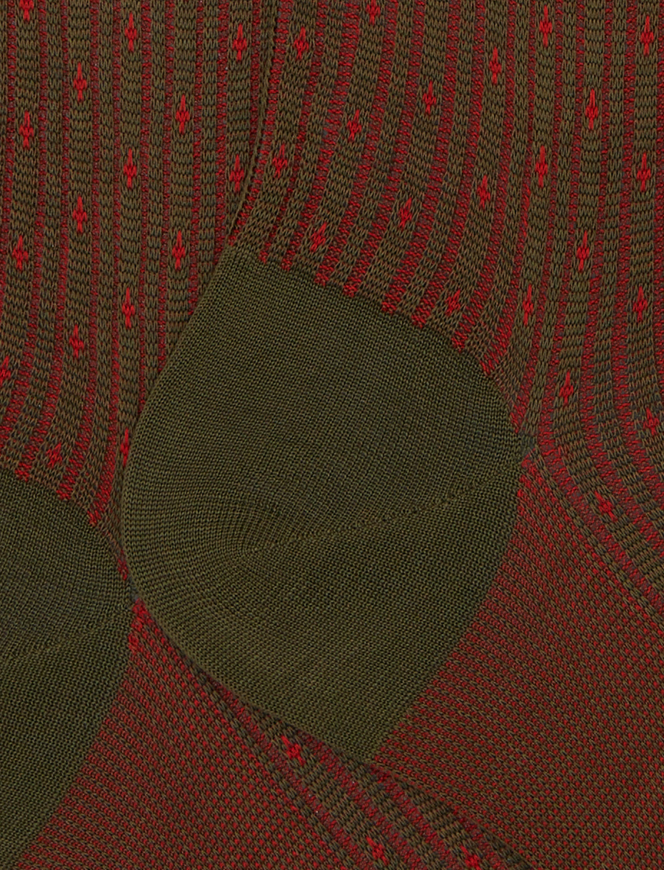 Calze lunghe uomo cotone verde fantasia giglio - Gallo 1927 - Official Online Shop