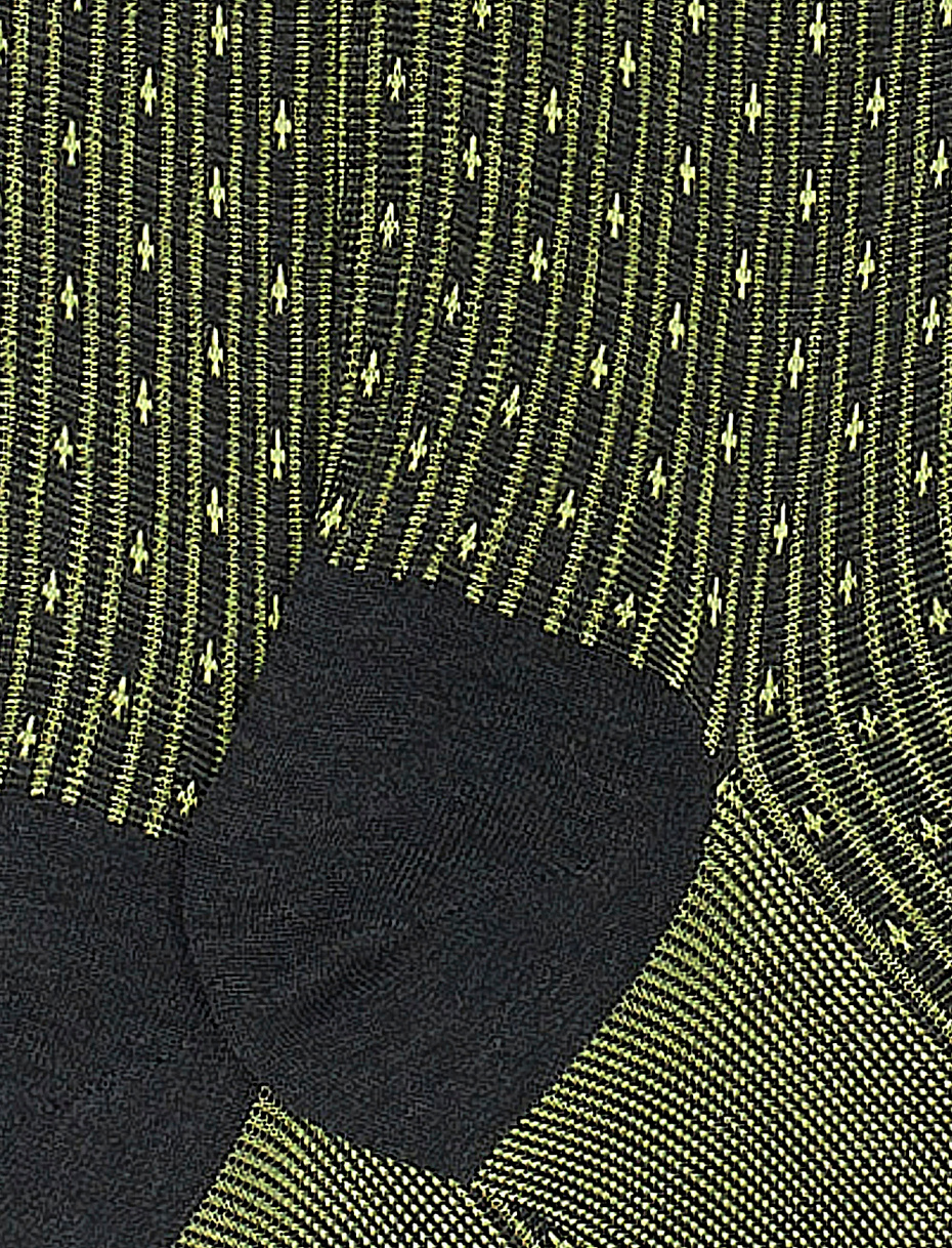 Men's long graphite cotton socks with lily motif - Gallo 1927 - Official Online Shop