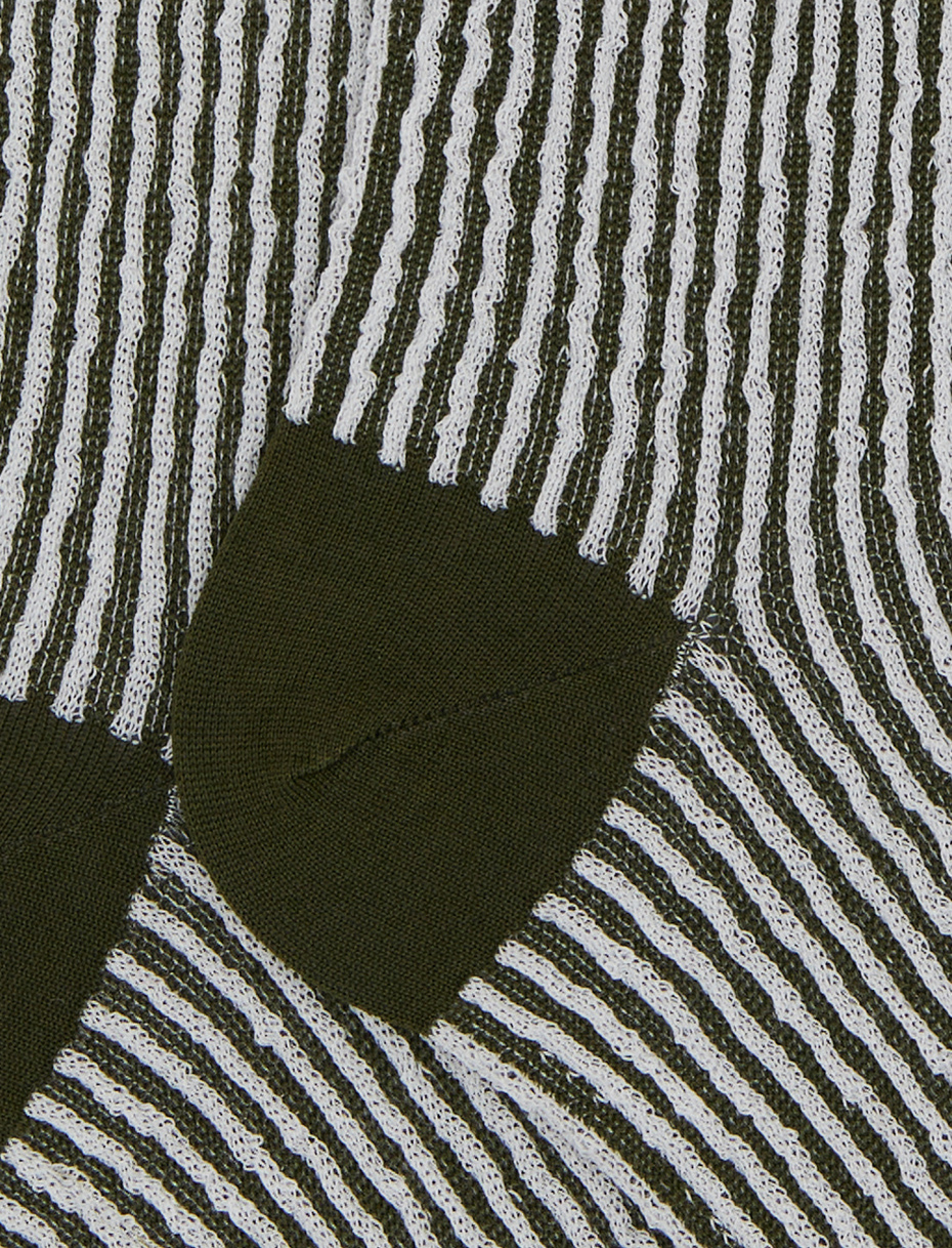 Men's long green cotton socks with seersucker motif - Gallo 1927 - Official Online Shop