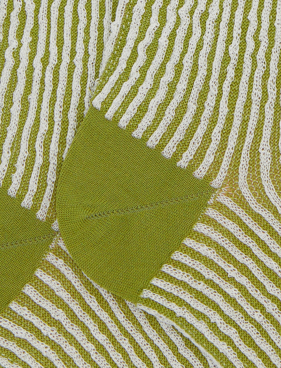 Men's long green cotton socks with seersucker motif - Gallo 1927 - Official Online Shop