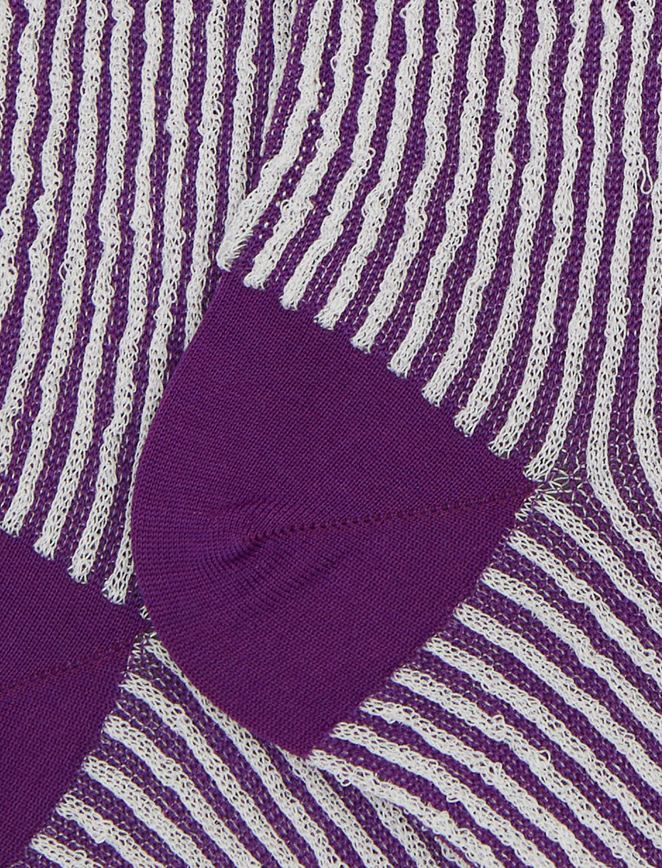 Men's long purple cotton socks with seersucker motif - Gallo 1927 - Official Online Shop