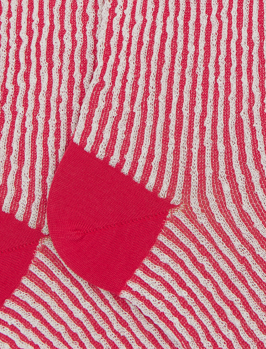 Men's long fuchsia cotton socks with seersucker motif - Gallo 1927 - Official Online Shop