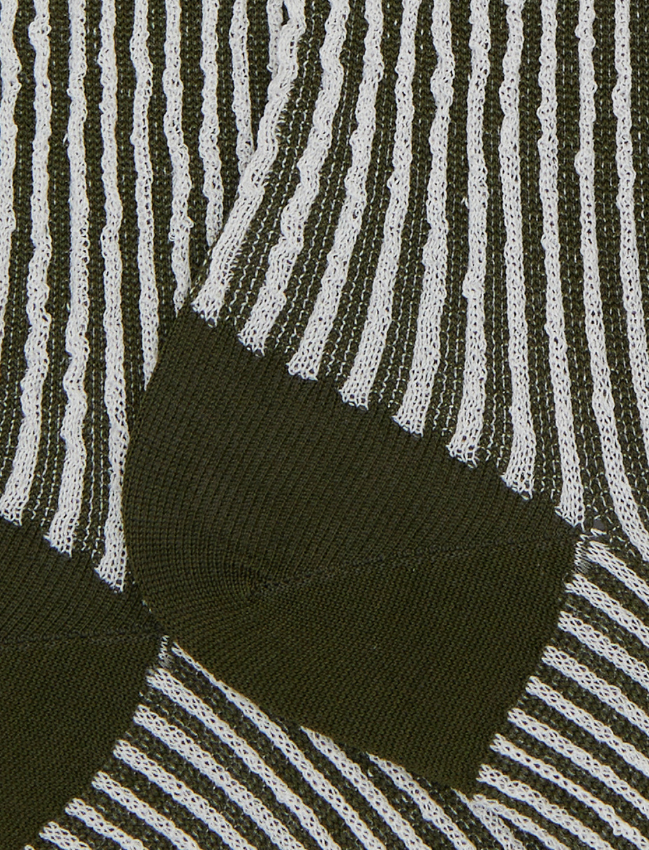 Calze corte donna cotone fantasia seersucker verde - Gallo 1927 - Official Online Shop