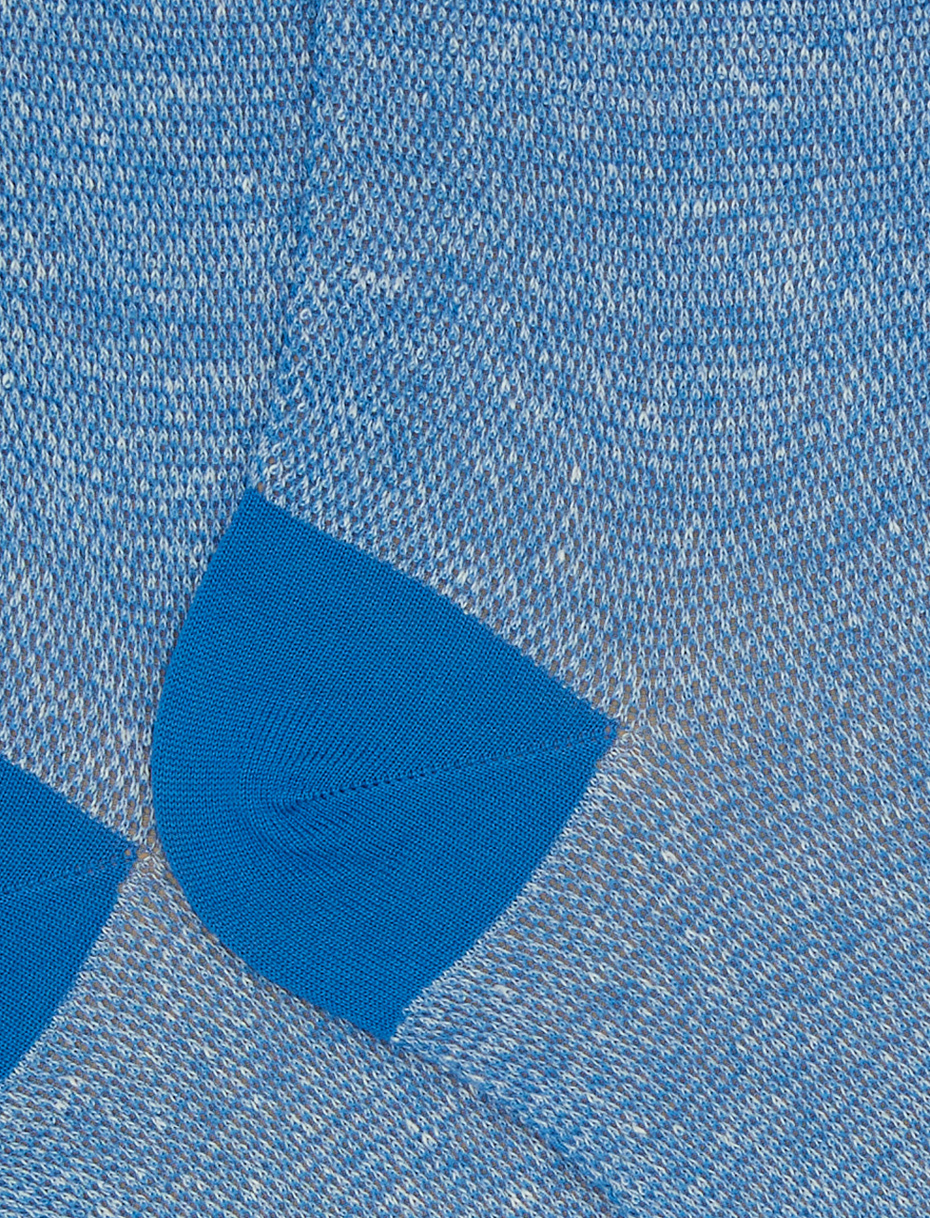 Men's short plain light blue cotton and linen socks - Gallo 1927 - Official Online Shop