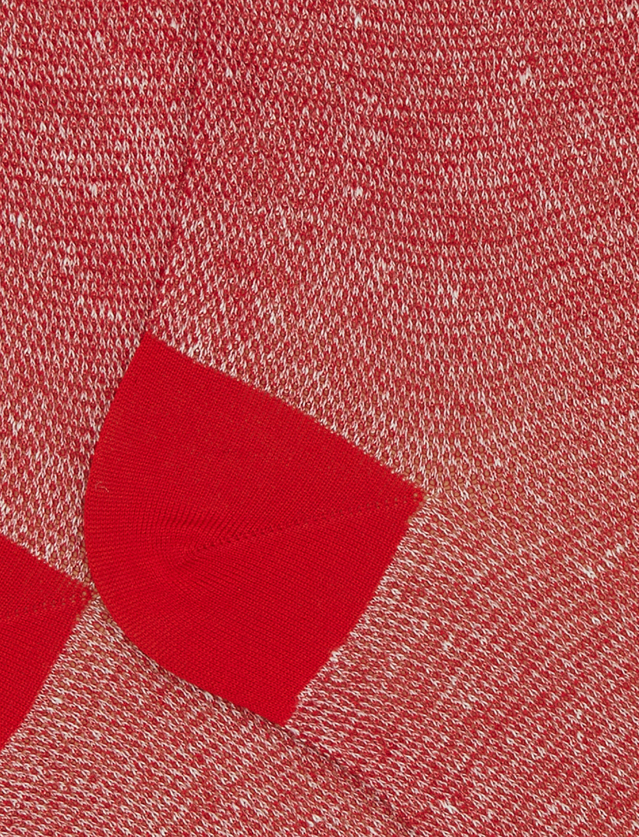 Men's short plain red cotton and linen socks - Gallo 1927 - Official Online Shop